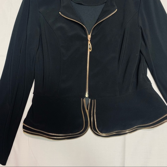 FRANK LYMAN black zipper trim blazer jacket - Picture 3 of 6